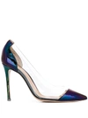 Gianvito Rossi Oil Spill Patent Pumps In Black