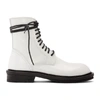 ANN DEMEULEMEESTER ANN DEMEULEMEESTER SSENSE EXCLUSIVE WHITE LEATHER LACE-UP BOOTS