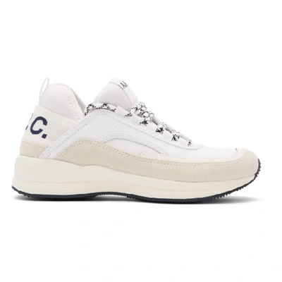 Apc Run Around White And Beige Leather And Fabric Sneakers A.p.c Woman