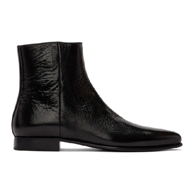 Givenchy Dallas Crackled-leather Ankle Boots In 001 Black