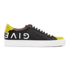GIVENCHY GIVENCHY BLACK AND YELLOW REVERSE LOGO URBAN STREET SNEAKERS