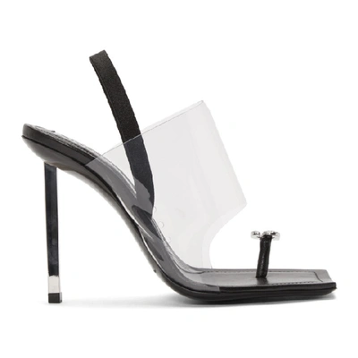 Alexander Wang Kaia Crystal-embellished Pvc And Leather Slingback Sandals In Black