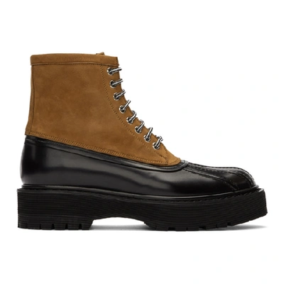 Givenchy Camden Nubuck And Leather Boots In Multicolor
