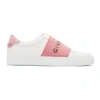 GIVENCHY WHITE & PINK ELASTIC URBAN STREET SNEAKERS