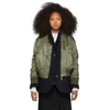 SACAI SACAI NAVY AND GREEN MELTON MA-1 JACKET