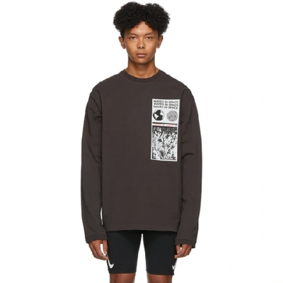 Ambush Visitor Printed Cotton Long-sleeved T-shirt In Black