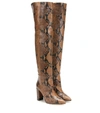 PARIS TEXAS SNAKE-EFFECT OVER-THE-KNEE BOOTS,P00415548