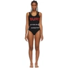 BURBERRY BURBERRY SSENSE EXCLUSIVE BLACK HORSEFERRY PRINT SWIMSUIT