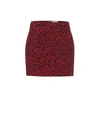 SAINT LAURENT LEOPARD-PRINT WOOL MINISKIRT,P00402500