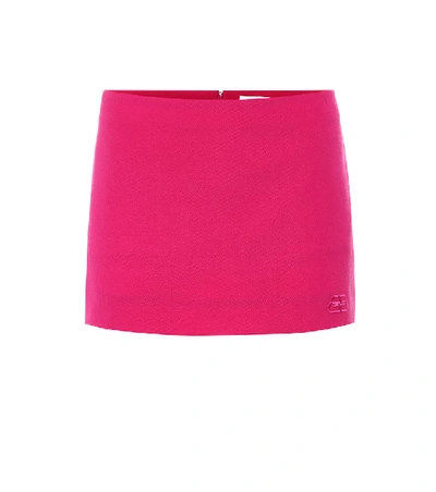 Balenciaga Stretch-wool Miniskirt In Pink