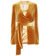 Galvan Winter Sun Stretch-velvet Jacket In Yellow