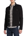 Frame Slim-fit Denim Jacket In Black