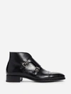 Tom Ford Kensington Pebble-grain Leather Monk-strap Boots In Black