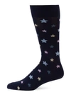 Saks Fifth Avenue Collection Stars Crew Socks In Navy