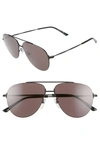 Balenciaga 59mm Aviator Sunglasses In Semi-matte Black/ Grey