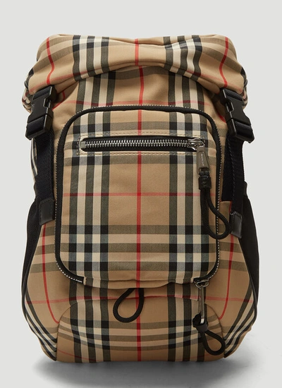 Burberry Vintage Check Crossbody Backpack In Beige