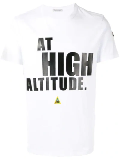 Moncler At High Altitude Print T-shirt In White