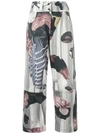 ROBERTS WOOD COLLAGE PRINT TROUSERS