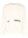 Ambush Off-white Logo Crewneck Sweatshirt In White