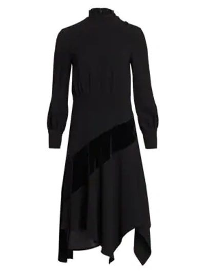 Teri Jon By Rickie Freeman Crepe Midi Dress In Black