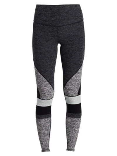 Alo Yoga Colorblock High-rise Leggings In Dark Heather Grey Zinc Heather Black Dove Grey