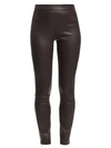 Saks Fifth Avenue Women's Leather Leggings In Chocolate