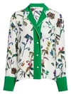 DEREK LAM 10 CROSBY Floral Silk Pajama Shirt