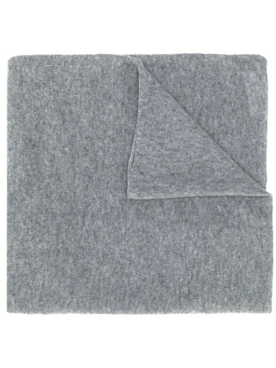 Allude Fine Knit Scarf In Grey