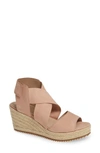 Eileen Fisher 'willow' Espadrille Wedge Sandal In Toffee Cream Nubuck