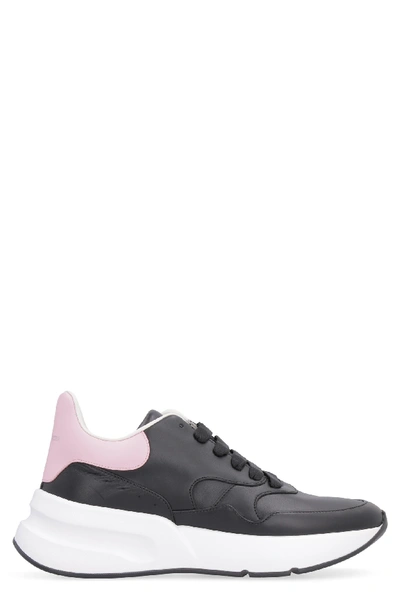 Alexander Mcqueen Runner Leather Trainers In Black