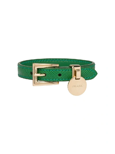 Prada Armband Aus Saffiano-leder In Green