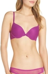 On Gossamer 'bump It Up' Underwire Push-up Bra In Rich Plum