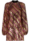 Rixo London Harriet Cutout Velvet-trimmed Sequined Crepe Mini Dress In Metallic