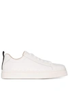 Chloé Chloe White Leather Lauren Low-top Sneakers In White