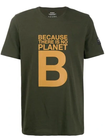 Ecoalf Slogan Detail T-shirt In Green