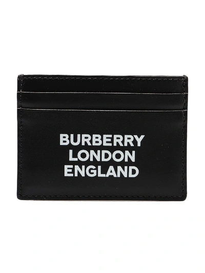 Burberry Logo Print Card Holder In Black