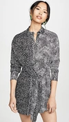 ALICE AND OLIVIA JODI COLLARED SHIRTDRESS WITH TIE