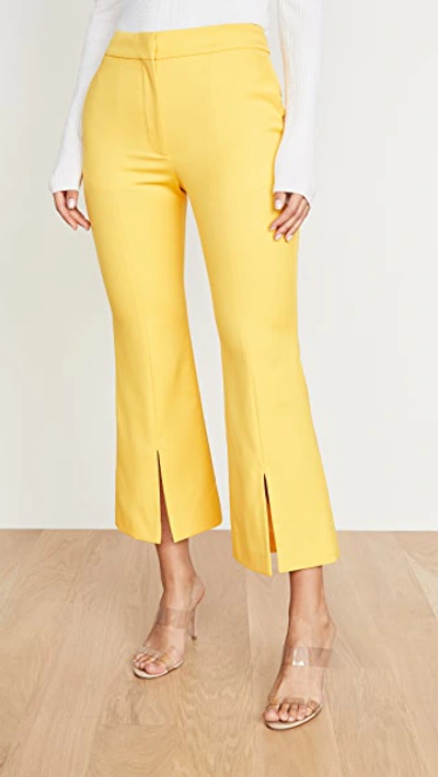 Adam Lippes Tropical Bell Crop Trousers In Canary