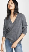 Equipment Madalene V-neck Cashmere Sweater In Heather Grey