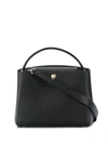 Valextra Medium Brera Leather Top Handle Bag In Black