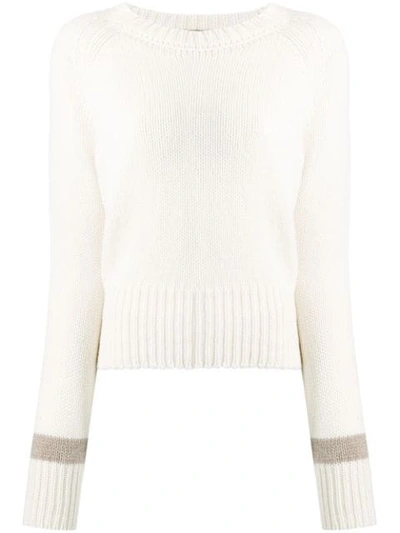 Aragona Cashmere Crew Neck Jumper In White