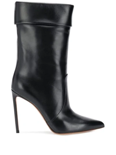 Francesco Russo Pointed High Heel Ankle Boots In Black