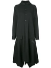 YOHJI YAMAMOTO HOODED SHIRT DRESS