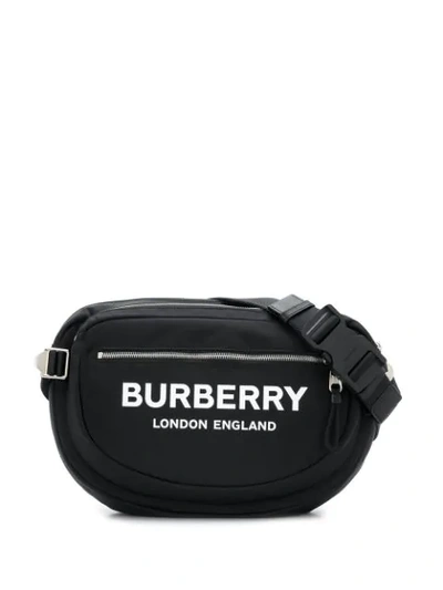 Burberry Large Logo Print Econyl® Cannon Bum Bag In Black