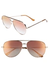 Quay X Desi Perkins High Key 62mm Aviator Sunglasses - Rose/ Copper Fade In Rose/ Copper Fade