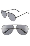 Quay X Desi Perkins 'high Key' 62mm Aviator Sunglasses - Black/ Smoke