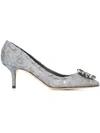 Dolce & Gabbana Pump In Taormina Lace With Crystals In Grey