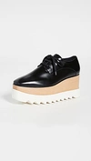 Stella Mccartney Elyse Faux Glossed-leather Platform Brogues In Black