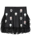 BURBERRY BOTTLE CAP DETAIL SATIN AND LACE SHORTS