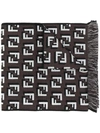 FENDI FF MOTIF KNITTED SCARF